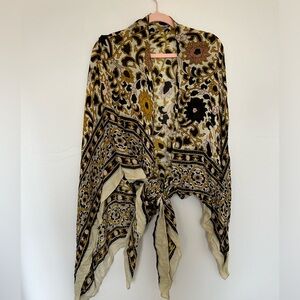 Free People Beach Cover Up Black & Gold